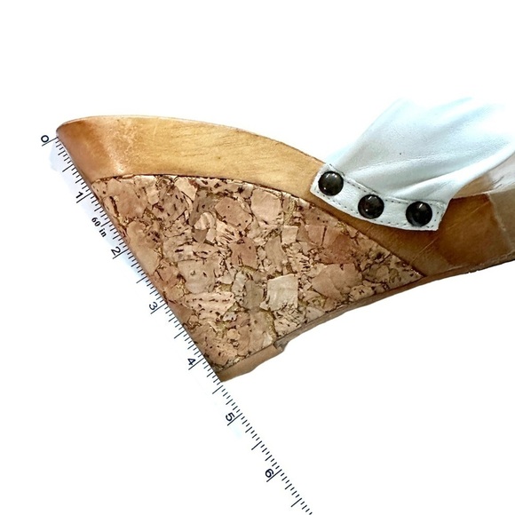 ✂️ SPRING SWEEP SALE Jessica Simpson White Leather Knot Platform Wedge Sandals 8 - Picture 8 of 9